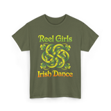 Reel Girls Irish Dance Irish Dancer T-Shirt - Military Green