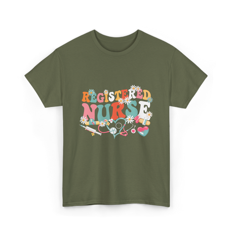 Registered Nurse Nursing Nurse T-Shirt - Military Green