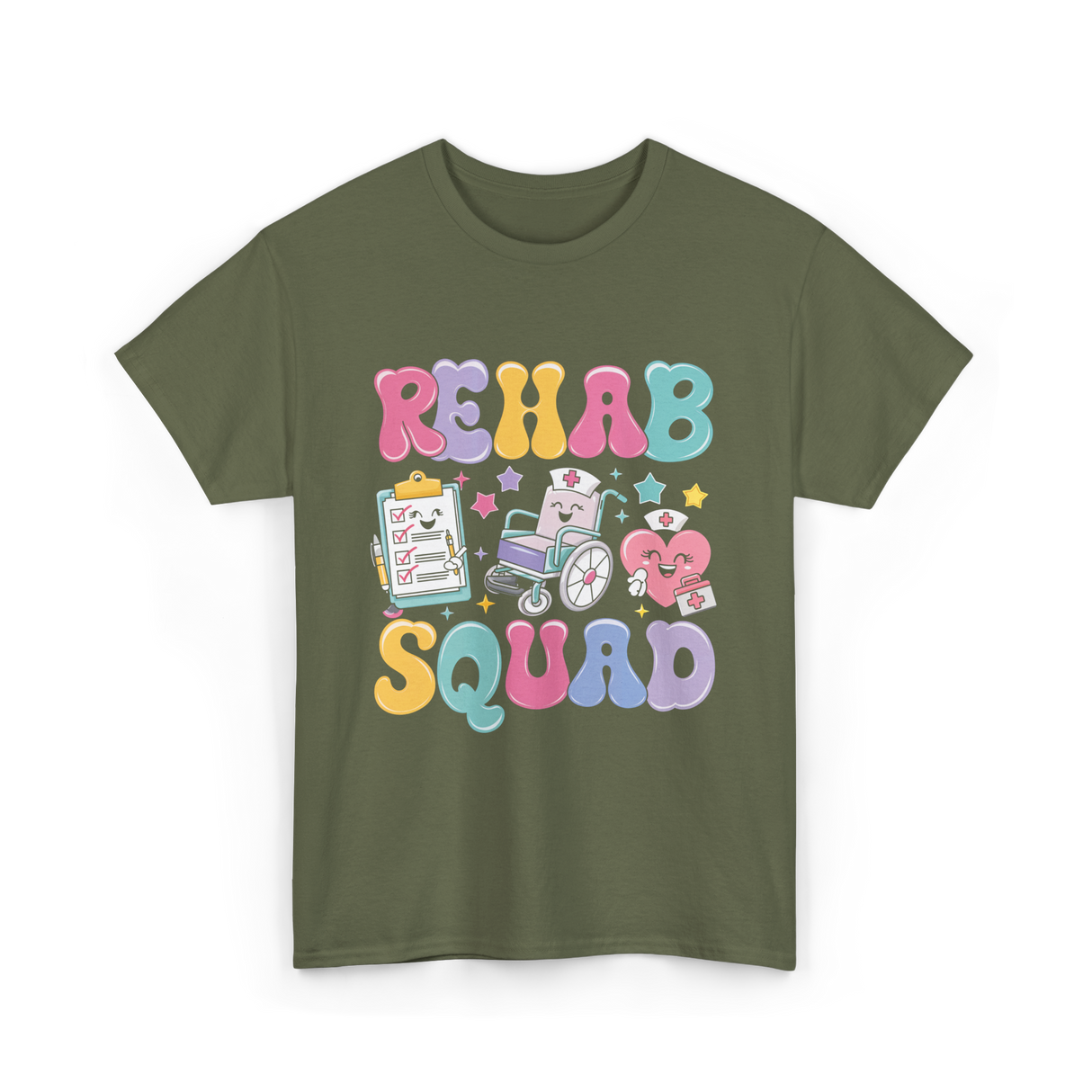 Rehab Squad Rehabilitation Team T-Shirt - Military Green