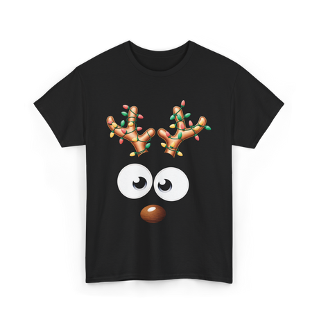 Reindeer Face Christmas Kids T-Shirt - Black