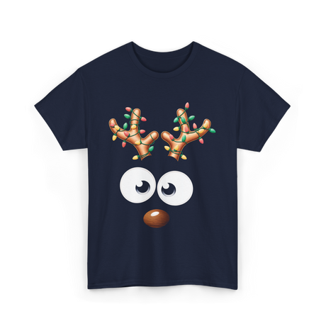 Reindeer Face Christmas Kids T-Shirt - Navy