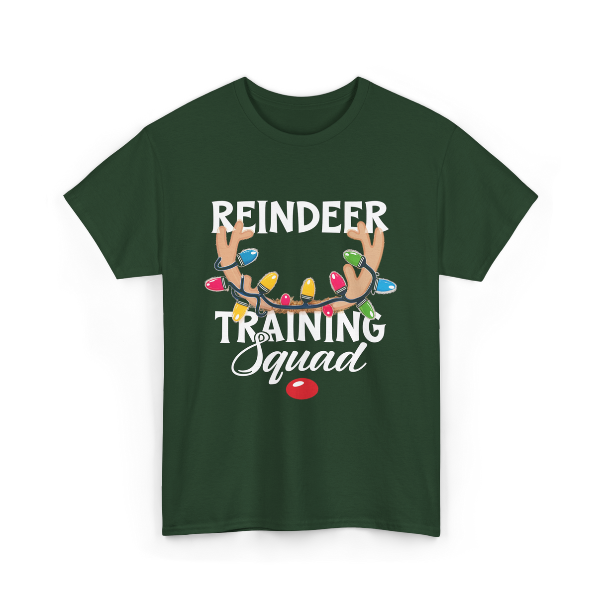 Reindeer Training Squad Reindeer T-Shirt - Forest Green