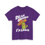 Relax Gringo I'm Legal Cactus T-Shirt - Purple