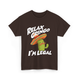 Relax Gringo I'm Legal Cactus T-Shirt - Dark Chocolate