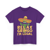 Relax Gringo Legal Cactus Humor T-Shirt - Purple