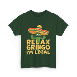 Relax Gringo Legal Cactus Humor T-Shirt - Forest Green