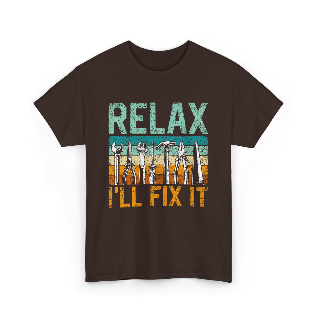 Relax I'll Fix It Tools T-Shirt - Dark Chocolate