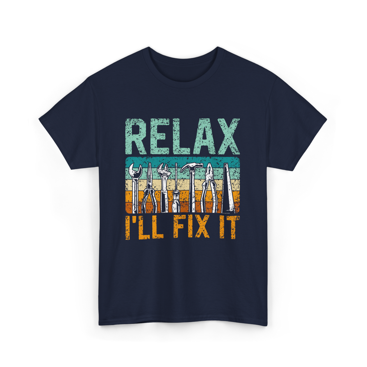 Relax I'll Fix It Tools T-Shirt - Navy