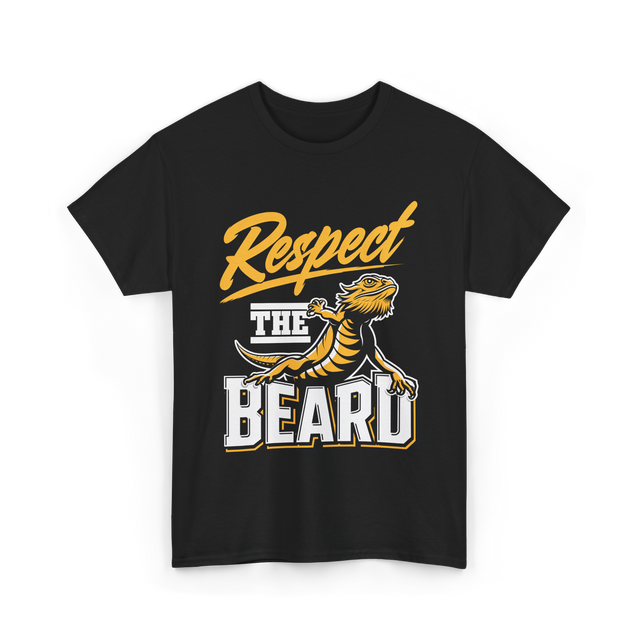 Respect The Beard Bearded Dragon T-Shirt - Black