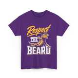Respect The Beard Bearded Dragon T-Shirt - Purple