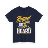 Respect The Beard Bearded Dragon T-Shirt - Navy