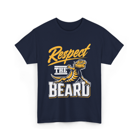 Respect The Beard Bearded Dragon T-Shirt - Navy