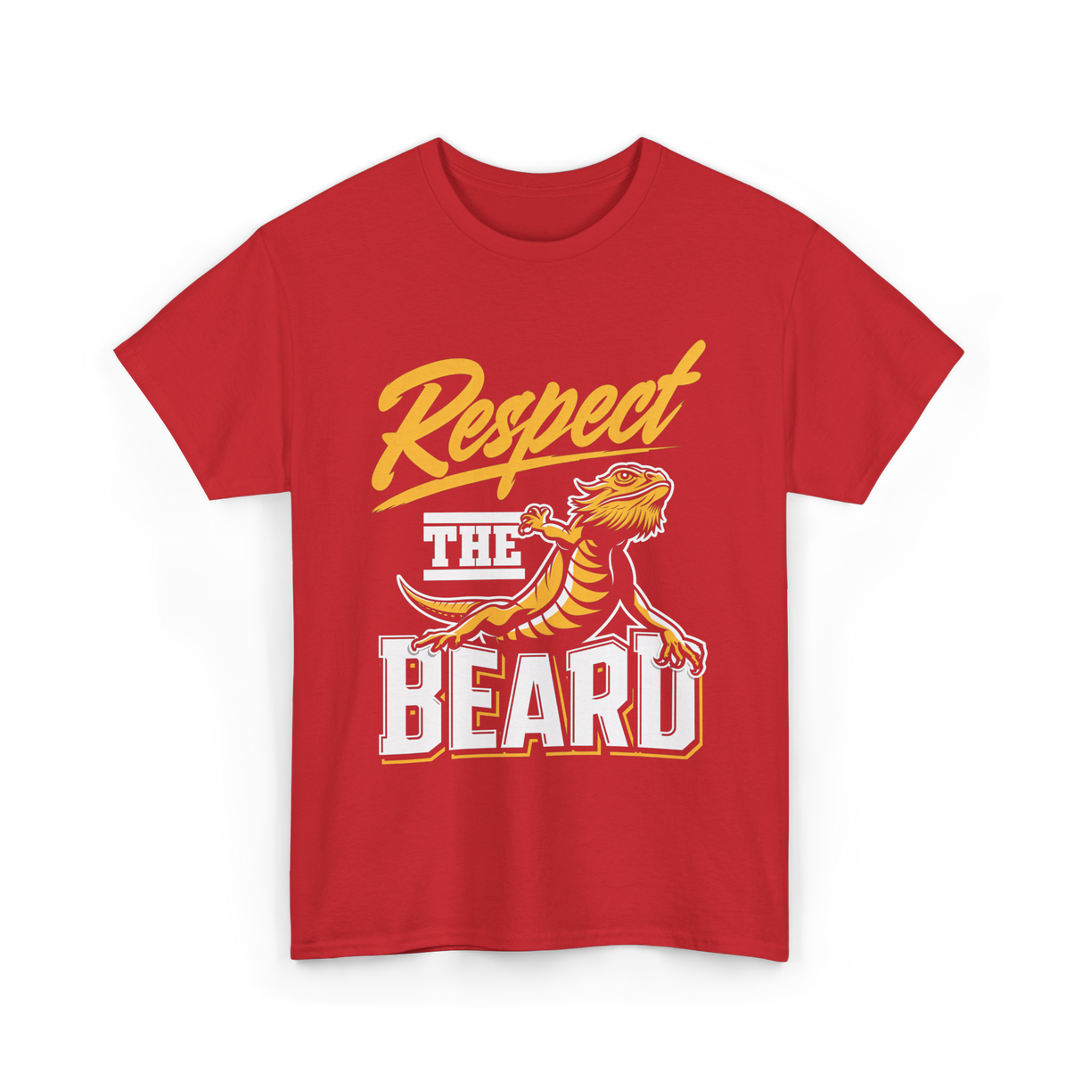 Respect The Beard Bearded Dragon T-Shirt - Red