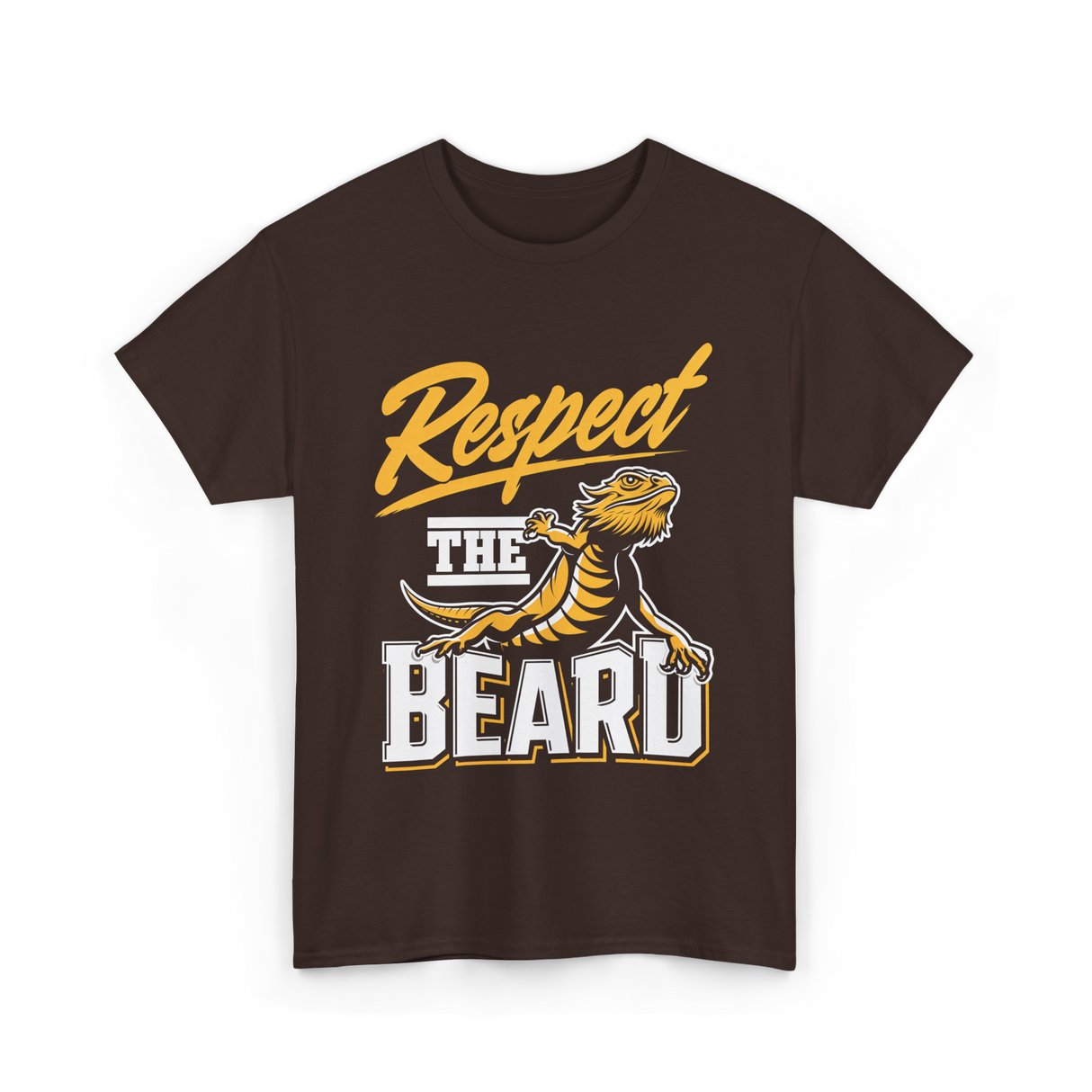 Respect The Beard Bearded Dragon T-Shirt - Dark Chocolate