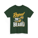Respect The Beard Bearded Dragon T-Shirt - Forest Green