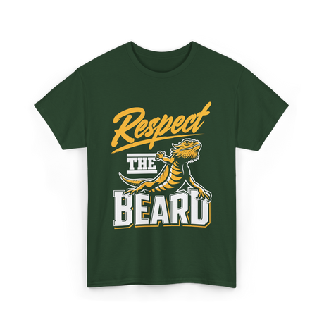 Respect The Beard Bearded Dragon T-Shirt - Forest Green