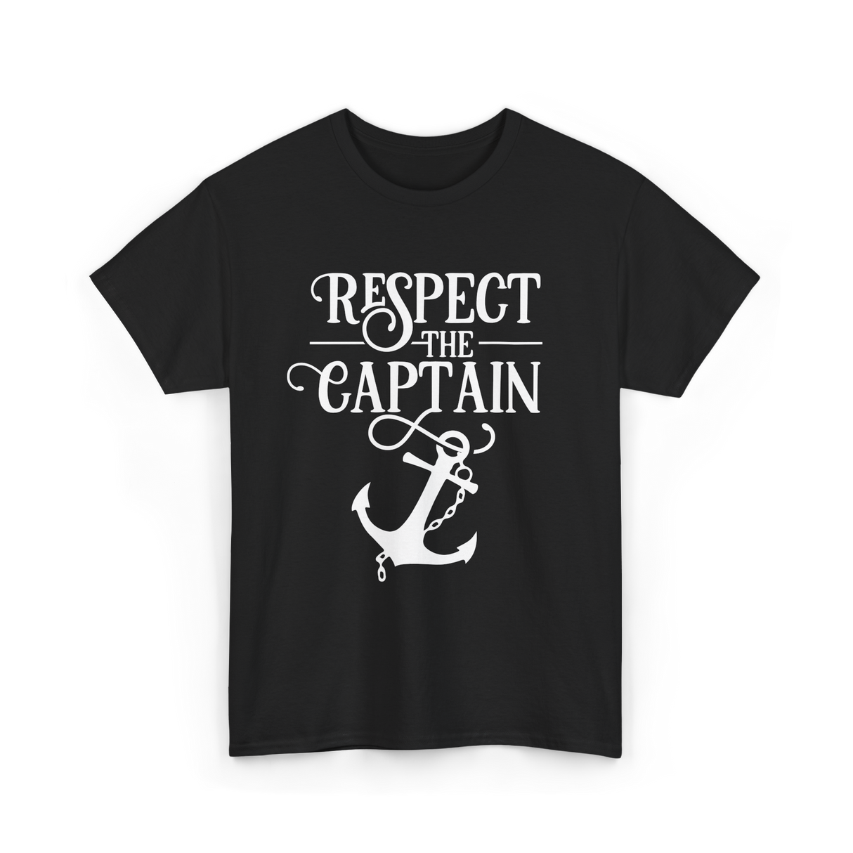 Respect The Captain Nautical Sailing T-Shirt - Black