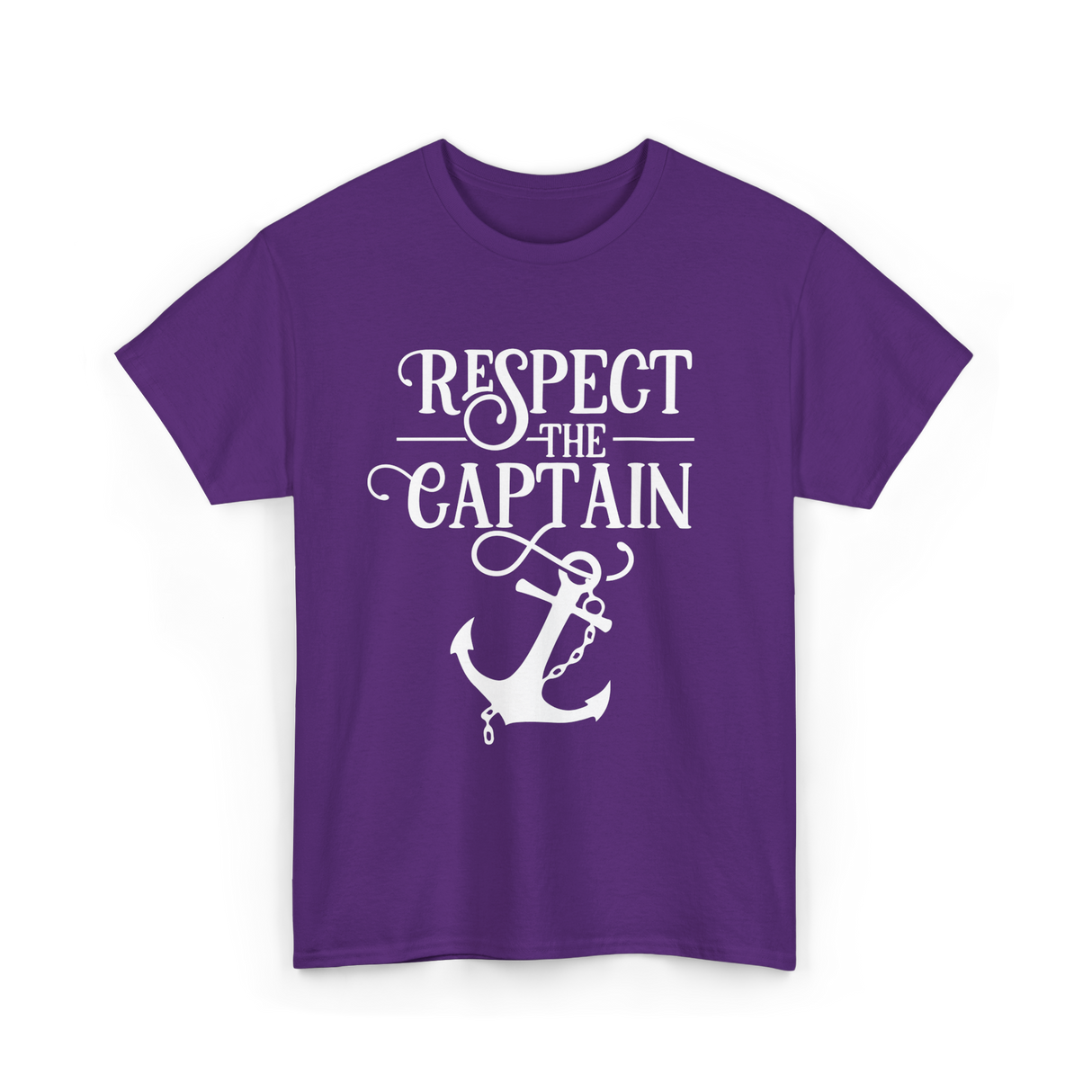 Respect The Captain Nautical Sailing T-Shirt - Purple