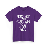 Respect The Captain Nautical Sailing T-Shirt - Purple