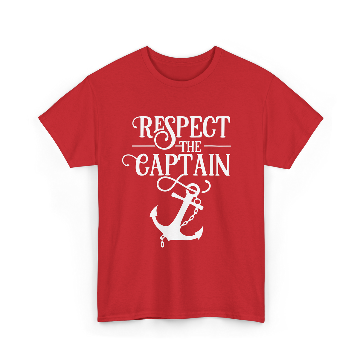 Respect The Captain Nautical Sailing T-Shirt - Red