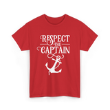 Respect The Captain Nautical Sailing T-Shirt - Red