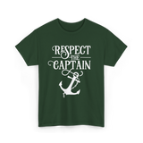 Respect The Captain Nautical Sailing T-Shirt - Forest Green