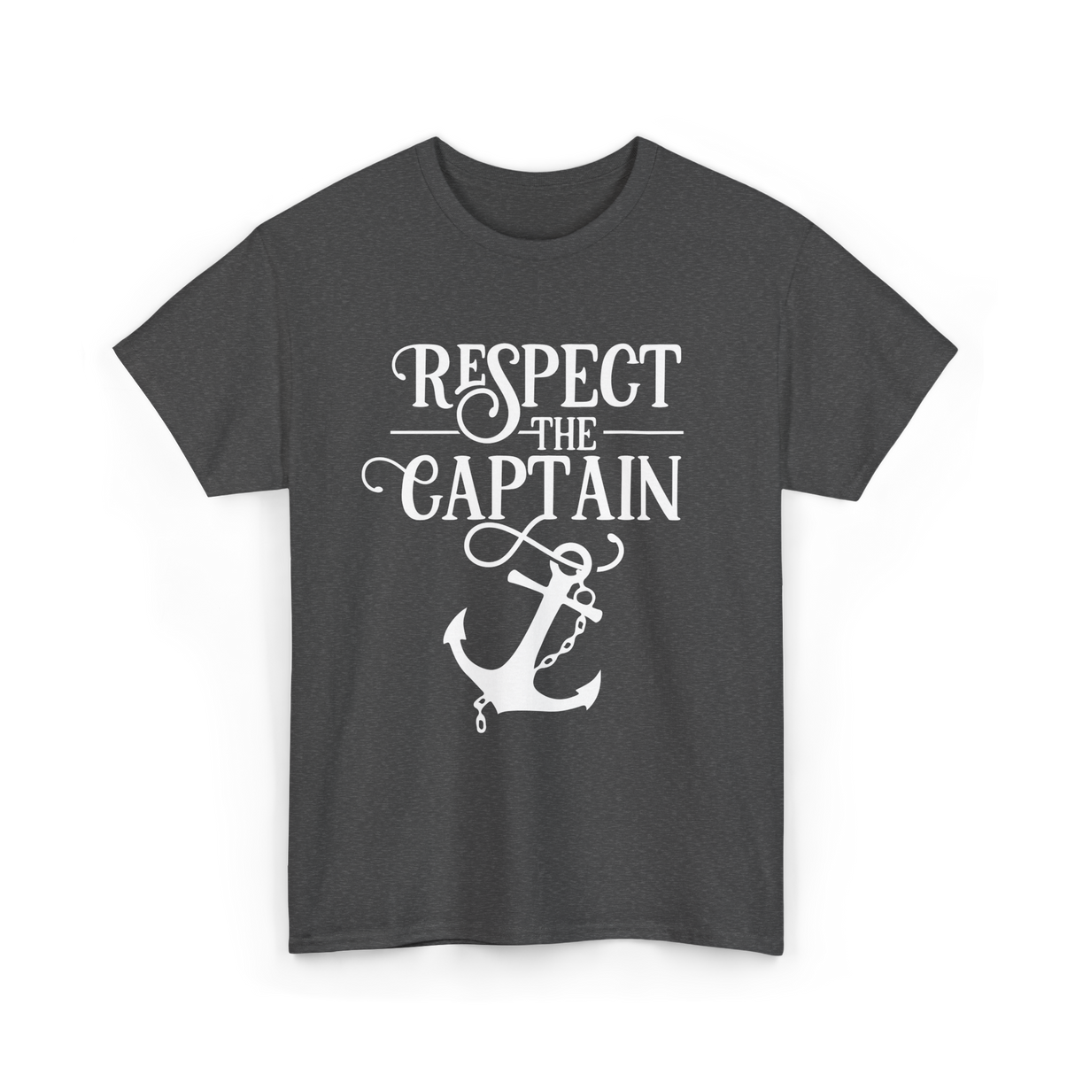 Respect The Captain Nautical Sailing T-Shirt - Dark Heather