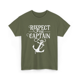 Respect The Captain Nautical Sailing T-Shirt - Military Green