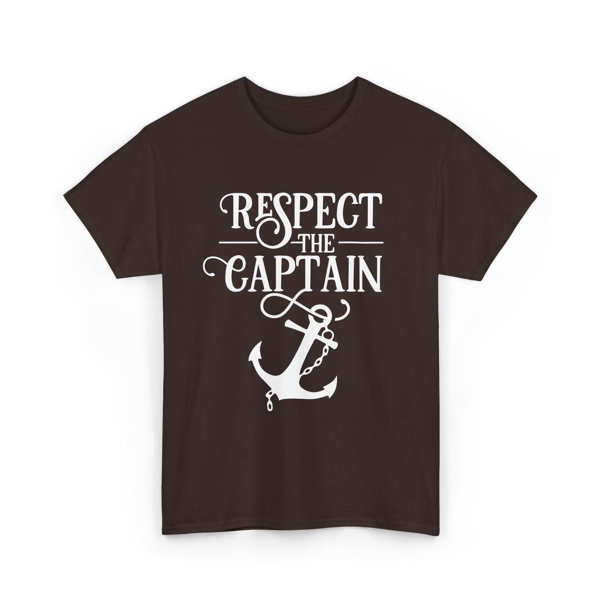 Respect The Captain Nautical Sailing T-Shirt - Dark Chocolate