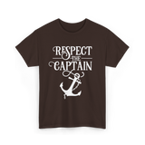 Respect The Captain Nautical Sailing T-Shirt - Dark Chocolate