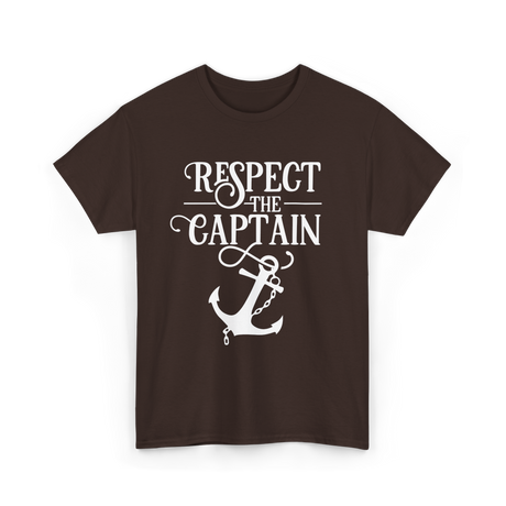 Respect The Captain Nautical Sailing T-Shirt - Dark Chocolate