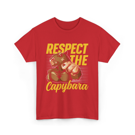 Respect The Capybara Animal Lover T-Shirt - Red