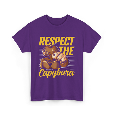 Respect The Capybara Animal Lover T-Shirt - Purple