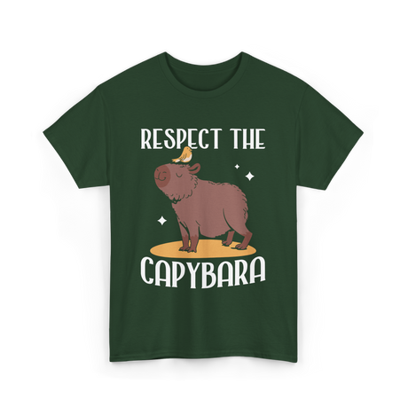 Respect The Capybara T-Shirt - Forest Green