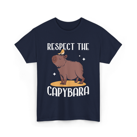 Respect The Capybara T-Shirt - Navy