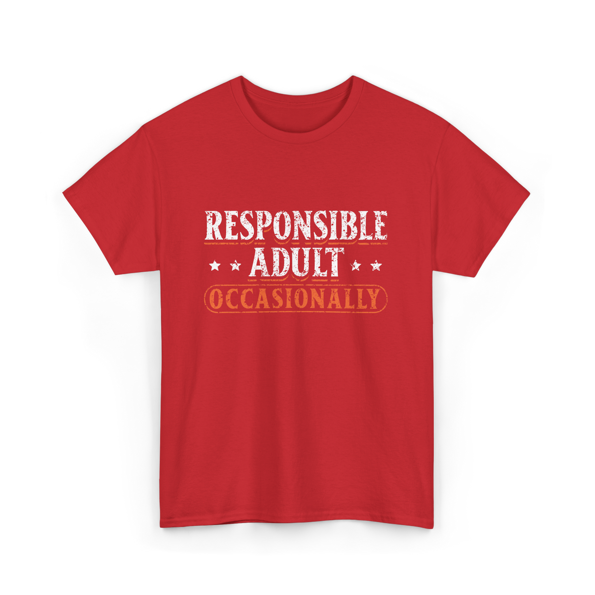 Responsible Adult Occasionally Adult T-Shirt - Red