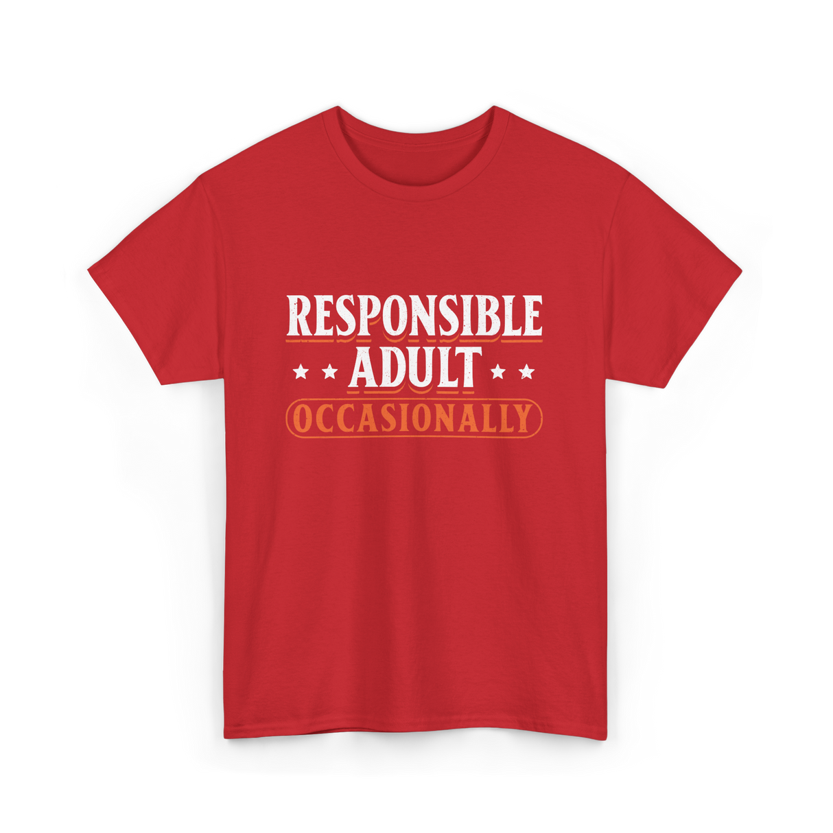 Responsible Adult Occasionally Adult T-Shirt - Red