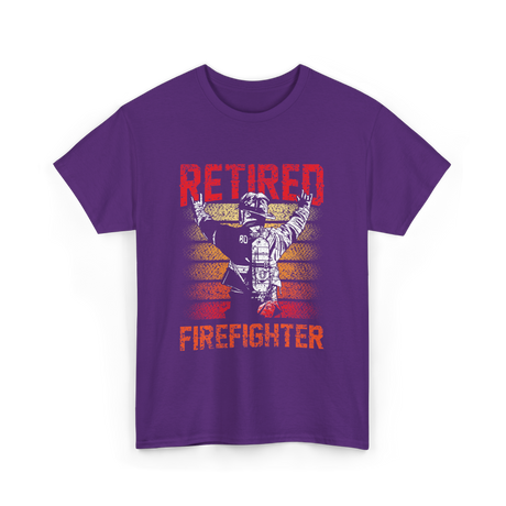 Retired Firefighter Firefighter Retirement T-Shirt - Purple