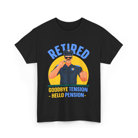 Retired Goodbye Tension Police T-Shirt - Black