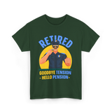 Retired Goodbye Tension Police T-Shirt - Forest Green