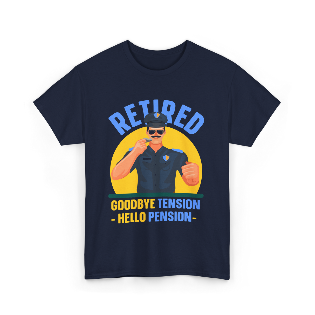 Retired Goodbye Tension Police T-Shirt - Navy