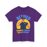 Retired Goodbye Tension Police T-Shirt - Purple