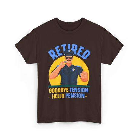 Retired Goodbye Tension Police T-Shirt - Dark Chocolate