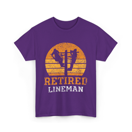 Retired Lineman Lineman Team T-Shirt - Purple