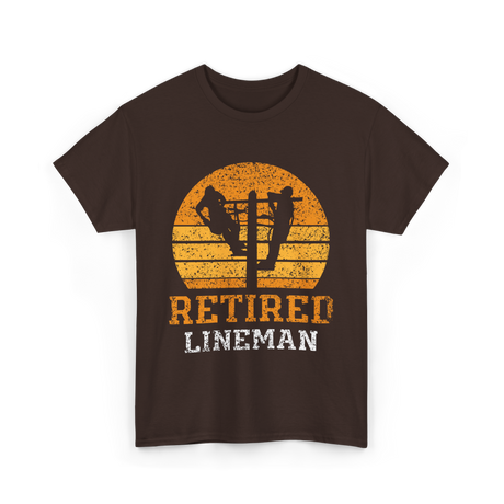 Retired Lineman Lineman Team T-Shirt - Dark Chocolate