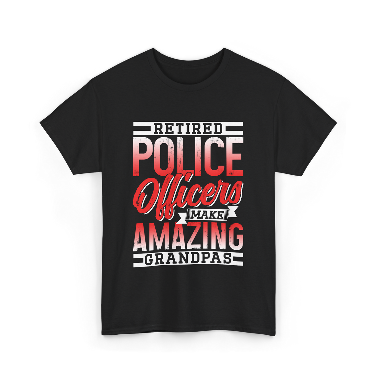 Retired Police Officers Grandpas Cop T-Shirt - Black