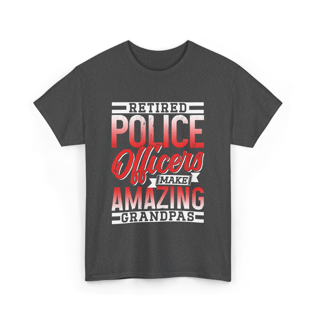 Retired Police Officers Grandpas Cop T-Shirt - Dark Heather