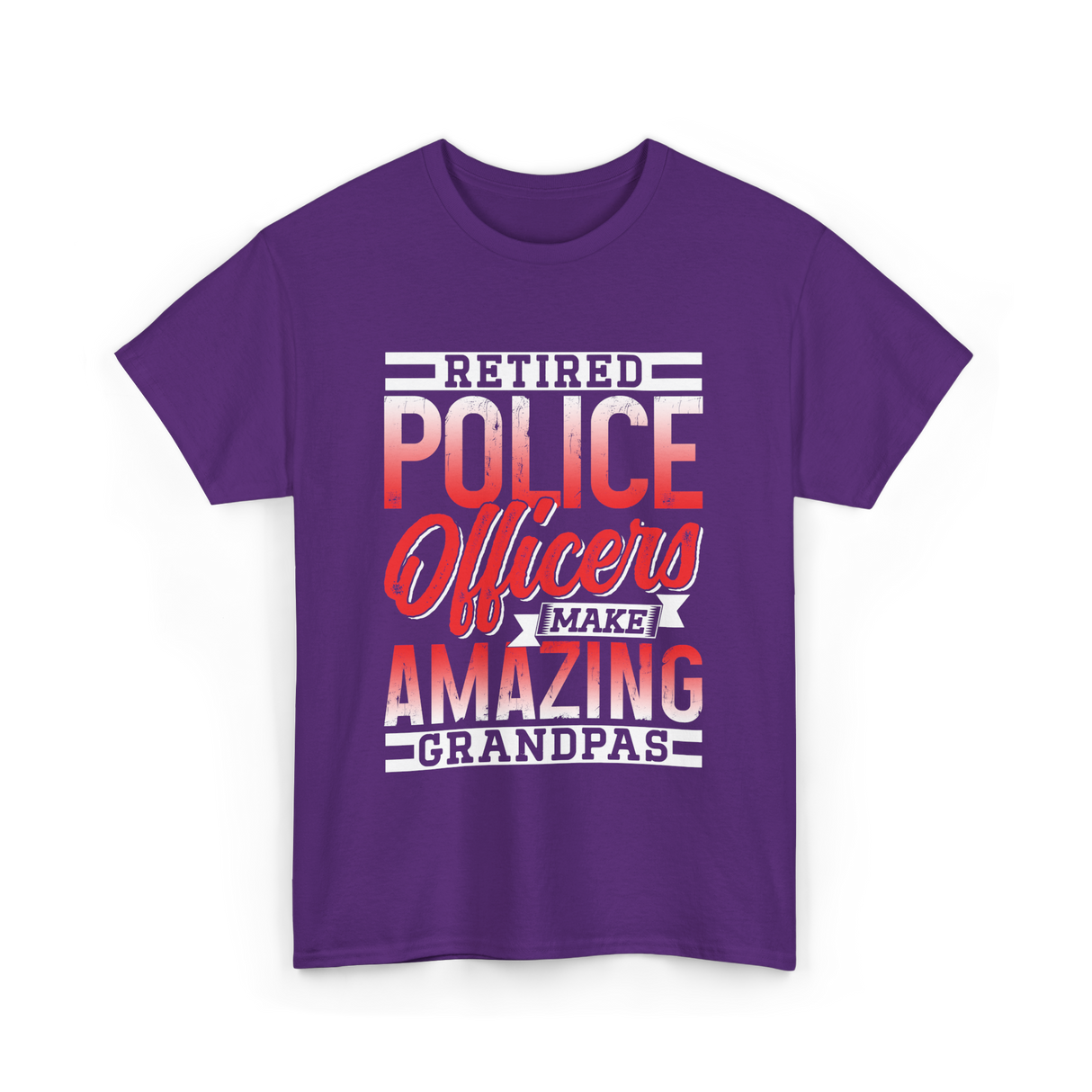 Retired Police Officers Grandpas Cop T-Shirt - Purple