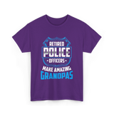 Retired Police Officers Grandpas T-Shirt - Purple