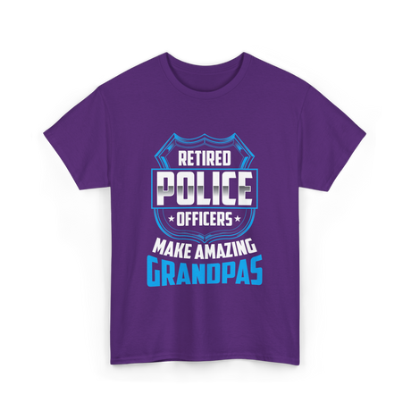 Retired Police Officers Grandpas T-Shirt - Purple